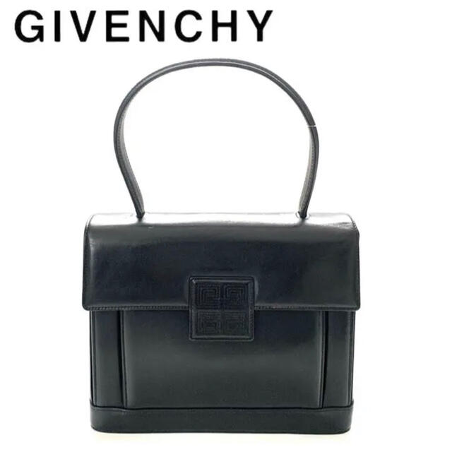 GIVENCHY(ジバンシィ)のGIVENCHY ジバンシー ハンドバッグ　箱型　ロゴ　本革　レザー　カバン　黒 レディースのバッグ(ハンドバッグ)の商品写真