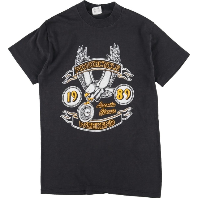 80年代 モーターサイクル バイクTシャツ USA製 レディースXS ヴィンテージ /eaa239927