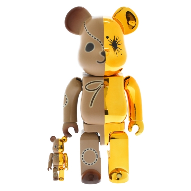 MEDICOM TOY メディコムトイ ×MIHARA YASUHIRO BE＠RBRICK 100%&400% ミハラヤスヒロ ベアブリック ブラウン/ゴールド