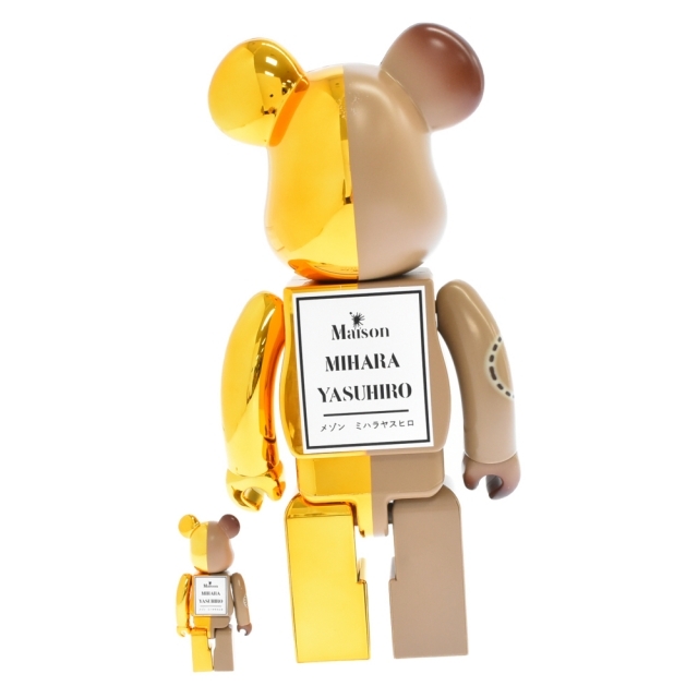 MEDICOM TOY メディコムトイ ×MIHARA YASUHIRO BE＠RBRICK 100%&400% ミハラヤスヒロ ベアブリック ブラウン/ゴールド