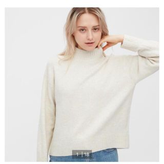 ユニクロ(UNIQLO)のスフレヤーンモックネックセーター(ニット/セーター)