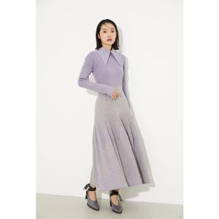 リエンダ(rienda)の【新品未使用】rienda BigカラーMIXボーダーKnit OPワンピース(ロングワンピース/マキシワンピース)