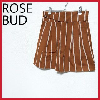 ローズバッド(ROSE BUD)の新品　ROSE BUD　ストライプ柄ハイウエストパンツ　ショート丈　秋カラー(ショートパンツ)