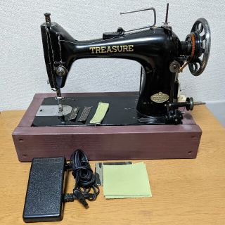 アンティークミシン 職業用 TREASURE 電動モーター レザークラフト に