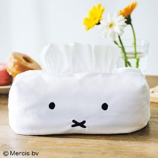 mini ミニ 8月号付録 miffy ふわふわティッシュBOXカバー(キャラクターグッズ)