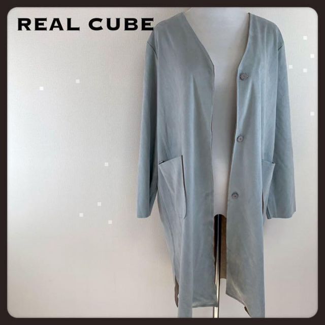 REAL CUBE リアルキューブ ノーカラーコート 薄手 ペールカラー