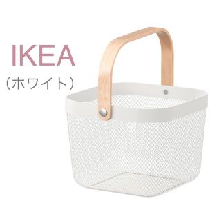 イケア(IKEA)の【新品】IKEA イケア バスケット かご １個（ホワイト）リーサトルプ(バスケット/かご)