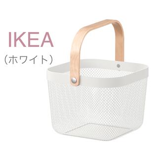 イケア(IKEA)の【新品】IKEA イケア バスケット かご １個（ホワイト）リーサトルプ(バスケット/かご)