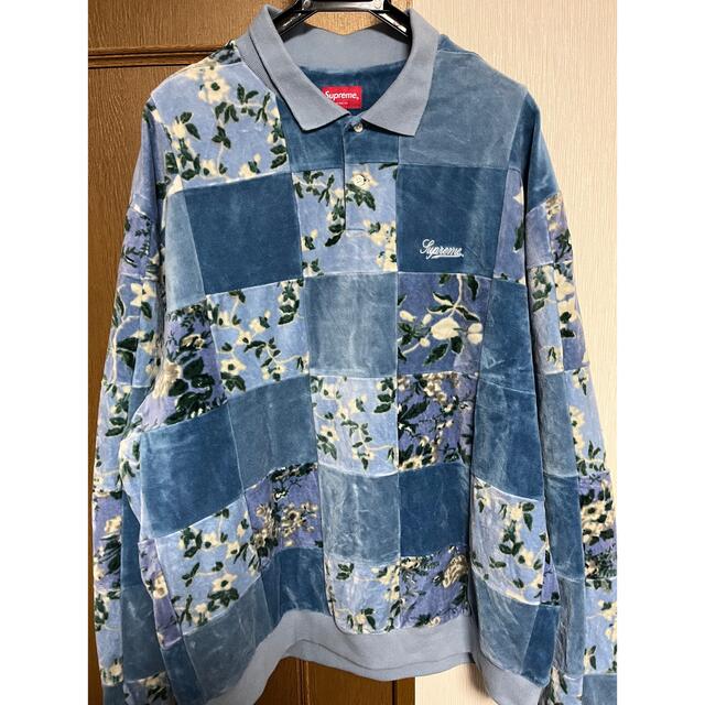 supreme patchwork ベロアポロシャツ