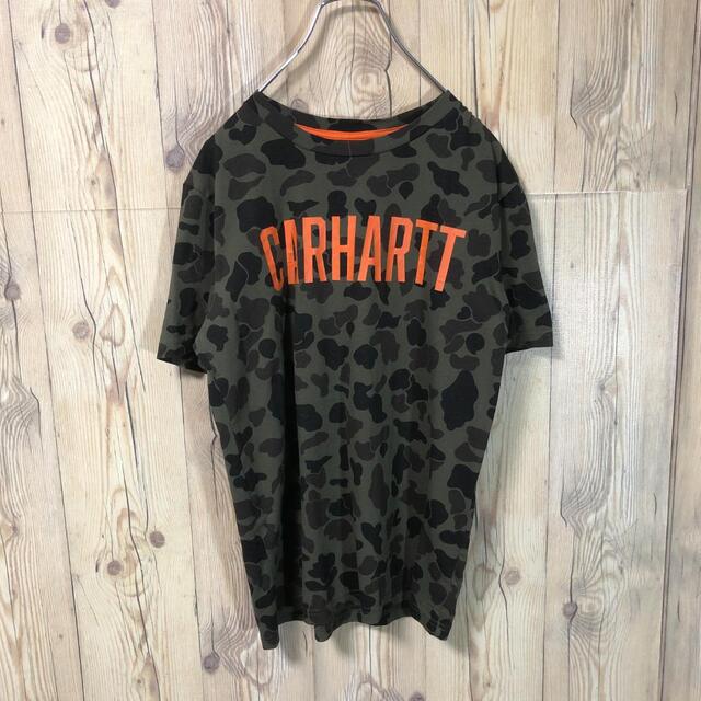 carhartt(カーハート)の『迷彩』90s 古着 カーハート グリーン Tシャツ 文字ロゴ Carhartt メンズのトップス(Tシャツ/カットソー(半袖/袖なし))の商品写真