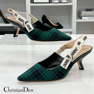 クリスチャンディオール(Christian Dior)の5067 クリスチャンディオール j'adior ウール チェック パンプス(ハイヒール/パンプス)