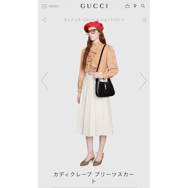 人気新品入荷 Gucci - GUCCI⬛️カディクレープ プリーツ スカート