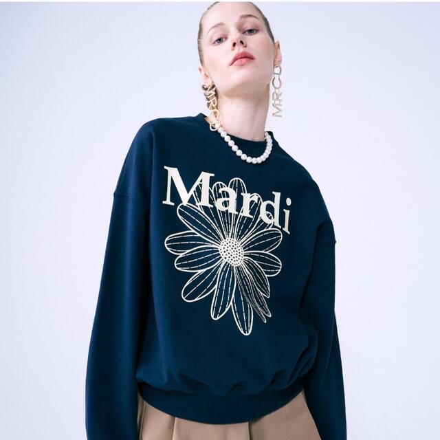 Mardi Mercrediマルディ SWEATSHIRT NAVY CREAM