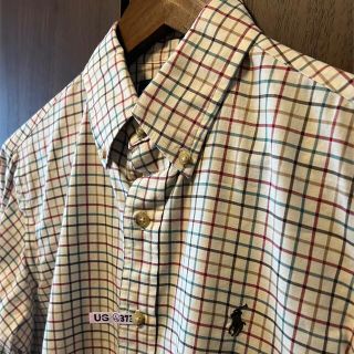 ラルフローレン(Ralph Lauren)の【美品】 Ralph Laurenベージュチェックシャツ《クリーニング済》(シャツ)