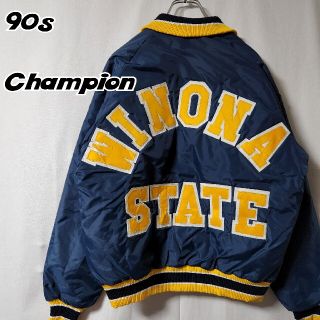 チャンピオン(Champion)の90s USA製　Champion　カレッジデザイン　ナイロンスタジャン　M(スタジャン)