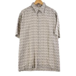 ペリーエリス(PERRY ELLIS)の古着 PERRY ELLIS 総柄 半袖 シルクシャツ メンズXL /eaa245357(シャツ)