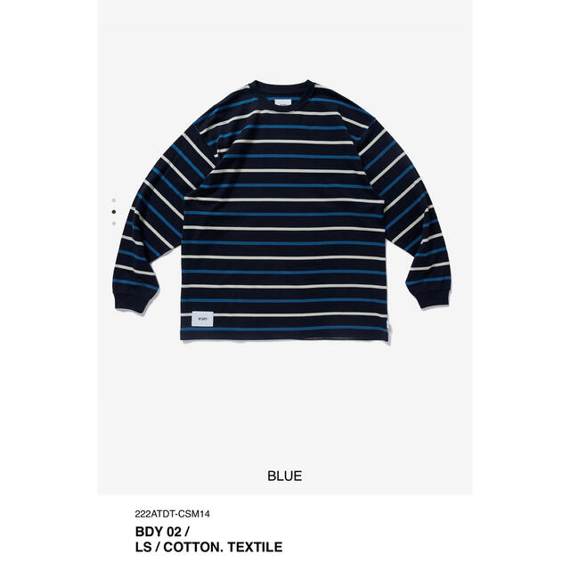 W)taps(ダブルタップス)のwtaps BDY 02/LS COTTON.TEXTILE BLUE L メンズのトップス(Tシャツ/カットソー(七分/長袖))の商品写真