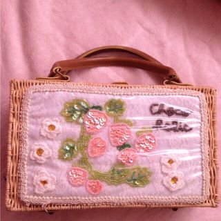 スイマー(SWIMMER)のスイマー♡ビーズ刺繍♡カゴのトランク(ハンドバッグ)