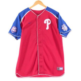 ナイキ(NIKE)の古着 ナイキ NIKE MLB Philadelphia Phillies フィラデルフィアフィリーズ ベースボールシャツ メンズL /eaa241617(シャツ)