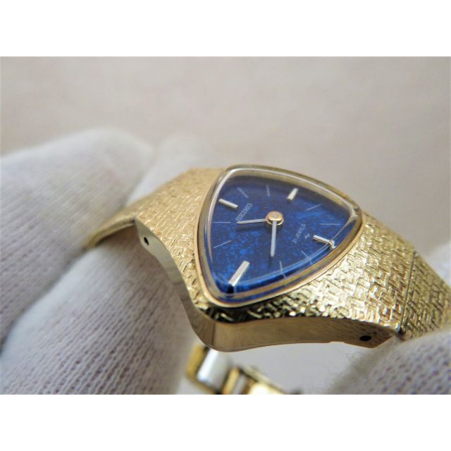SEIKO(セイコー)のSEIKO 手巻き腕時計 11-7730 素敵なブルー文字盤 アンティーク レディースのファッション小物(腕時計)の商品写真