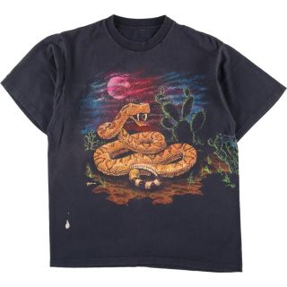 90s ヴィンテージ レトロ  蛇 コブラ アニマル プリント Tシャツ