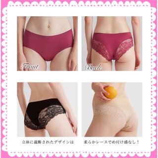 【L-ピンク】レース付きパンツ ショーツ 下着 インナー (ショーツ)