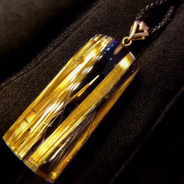 完売 ⭐︎【天然】タイチンルチルクオーツ ペンダントトップ k18 7.5g
