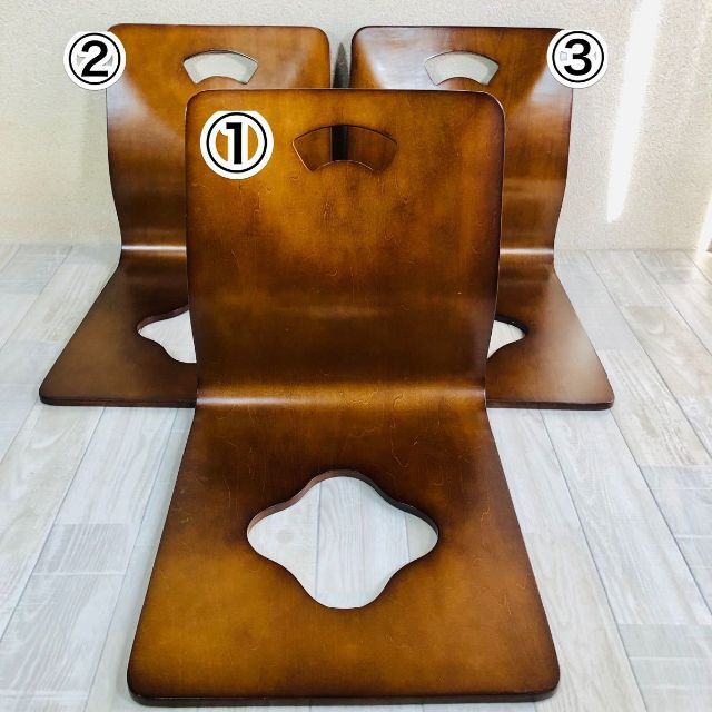 【即買い可】 木製 座椅子 曲木座椅子 和モダン 3台セット