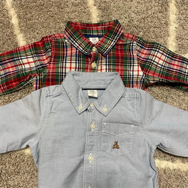 babyGAP(ベビーギャップ)の【baby GAP】シャツロンパース2枚セット　80 キッズ/ベビー/マタニティのベビー服(~85cm)(シャツ/カットソー)の商品写真