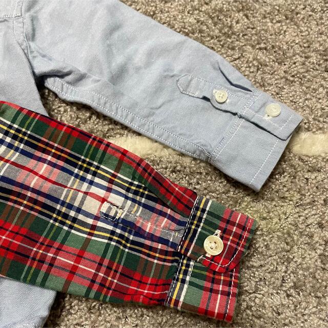 babyGAP(ベビーギャップ)の【baby GAP】シャツロンパース2枚セット　80 キッズ/ベビー/マタニティのベビー服(~85cm)(シャツ/カットソー)の商品写真