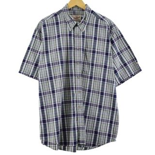 ウールリッチ(WOOLRICH)の古着 ウールリッチ WOOLRICH 半袖 ボタンダウンチェックシャツ メンズXL /eaa250601(シャツ)