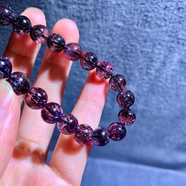 高級】フラワー パープルルチル スーパーセブン ブレスレット8.3mmの