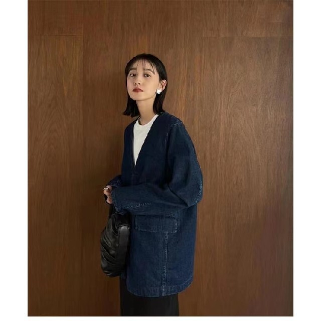 CLANE(クラネ)の新品　JACKET PULLOVER DENIM TOPS　インディゴ　サイズ2 レディースのジャケット/アウター(Gジャン/デニムジャケット)の商品写真