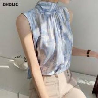 ディーホリック(dholic)の【期間限定値下げ】DHOLIC パターンリボンノースリブ(シャツ/ブラウス(半袖/袖なし))