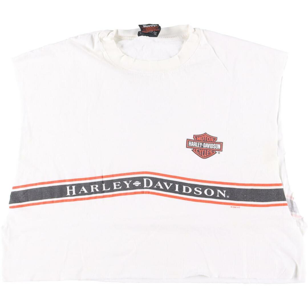 ヘインズ Hanes Harley-Davidson ハーレーダビッドソン カットオフ モーターサイクル バイクTシャツ USA製 レディースXXL /eaa247621