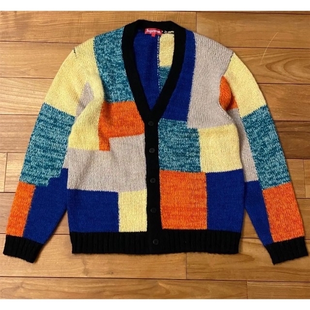 supreme patchwork mohair cardigan