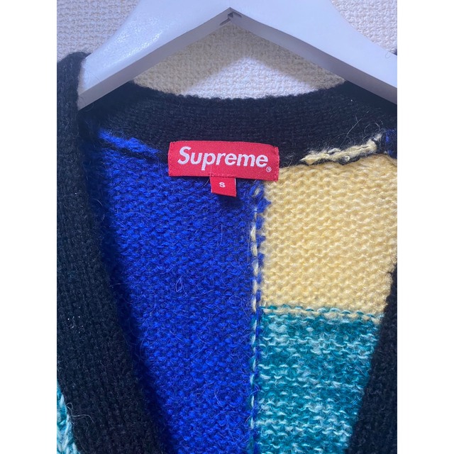 supreme patchwork mohair cardigan