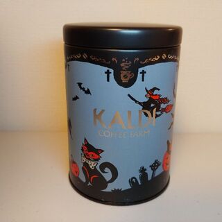 カルディ(KALDI)の【新品・未使用】ＫＡＬＤＩ　オリジナルキャニスター缶　ハロウィン柄(収納/キッチン雑貨)