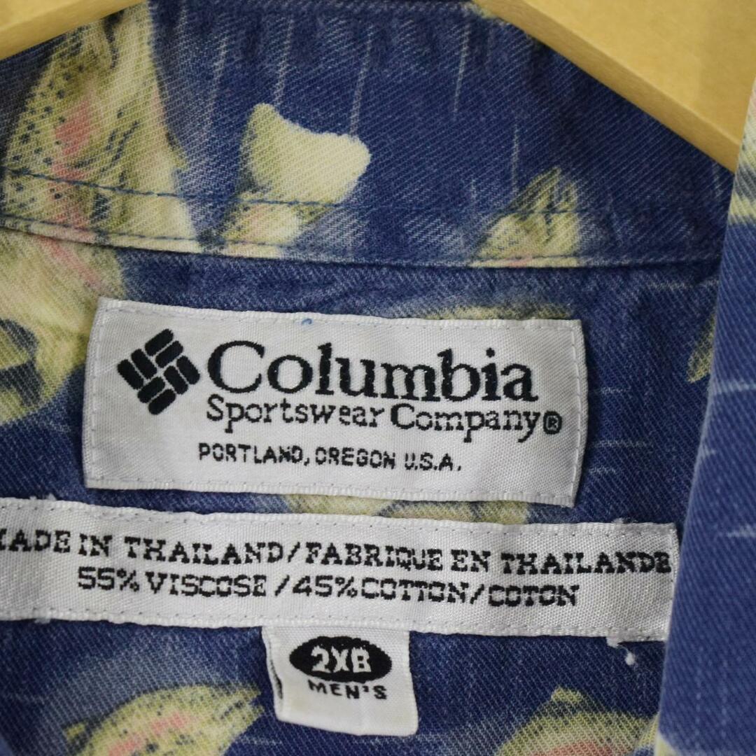 Columbia(コロンビア)の古着 コロンビア Columbia 総柄 半袖 ボタンダウン ビスコースシャツ メンズXXL /eaa250343 メンズのトップス(シャツ)の商品写真