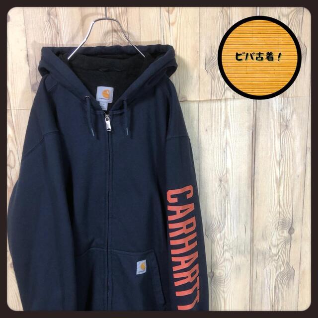 carhartt(カーハート)の『ビッグプリント』90s 古着 カーハート パーカー 刺繍ロゴ メンズのトップス(パーカー)の商品写真