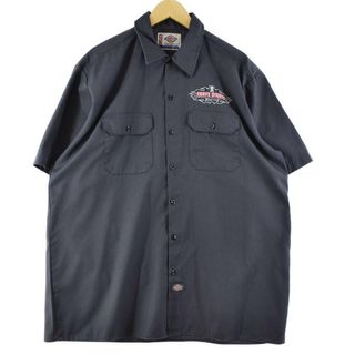 ディッキーズ(Dickies)の古着 ディッキーズ Dickies 両面プリント 半袖 ワークシャツ メンズXL /eaa254001(シャツ)