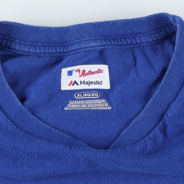 Majestic(マジェスティック)の古着 マジェスティック Majestic MLB TORONTO BLUE JAYS トロントブルージェイズ ロングTシャツ ロンT メンズM /eaa254294 メンズのトップス(Tシャツ/カットソー(半袖/袖なし))の商品写真