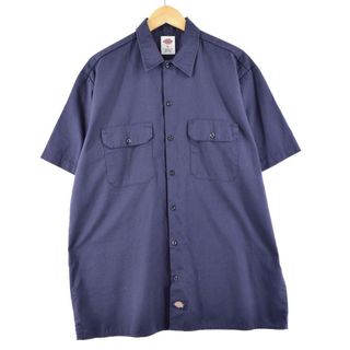 ディッキーズ(Dickies)の古着 ディッキーズ Dickies 半袖 ワークシャツ メンズL /eaa259162(シャツ)