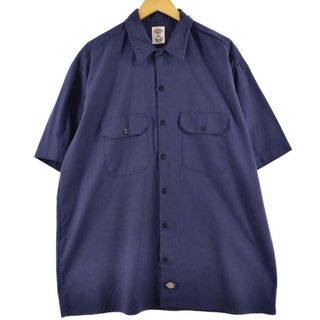 ディッキーズ(Dickies)の古着 ディッキーズ Dickies 半袖 ワークシャツ メンズL /eaa259597(シャツ)