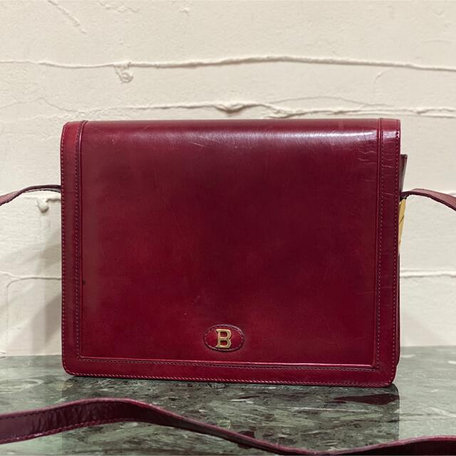 バニティバッグVINTAGE OLD BALLY ショルダーバッグ ボルドー フラップバッグ