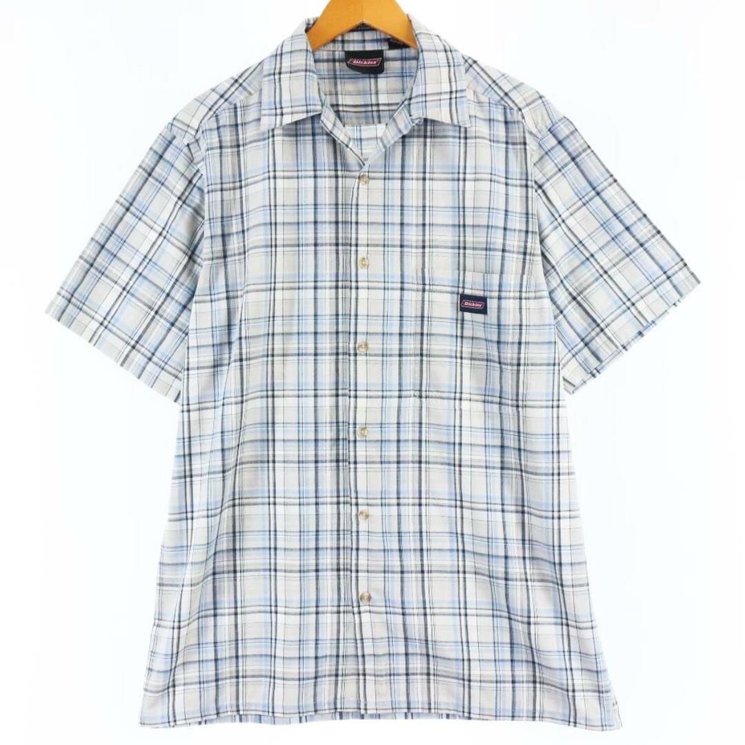 Dickies(ディッキーズ)の古着 ディッキーズ Dickies チェック柄 半袖 ワークシャツ メンズL /eaa251002 メンズのトップス(シャツ)の商品写真