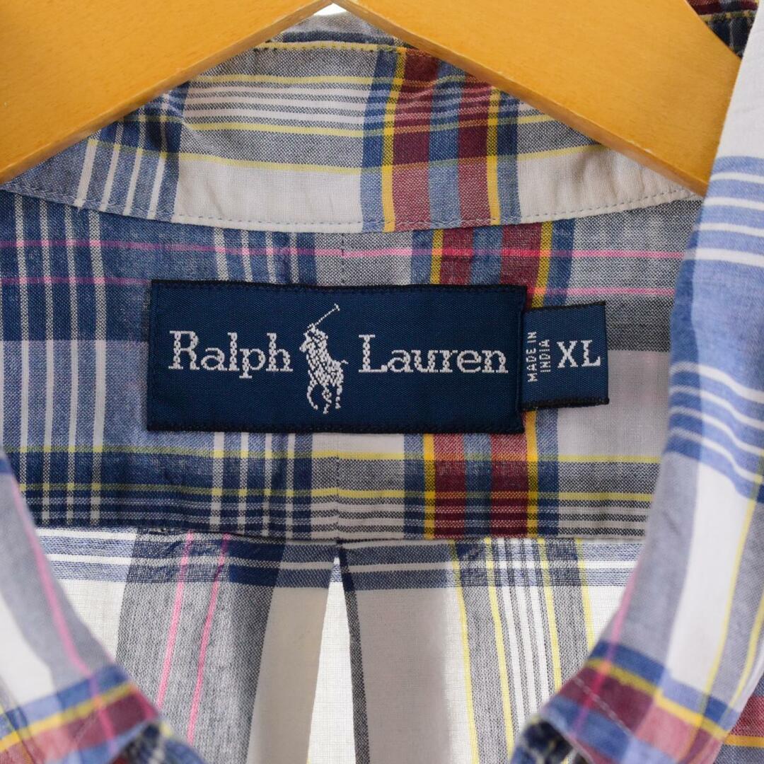 Ralph Lauren(ラルフローレン)の古着 ラルフローレン Ralph Lauren 半袖 ボタンダウンチェックシャツ メンズXL /eaa260007 メンズのトップス(シャツ)の商品写真