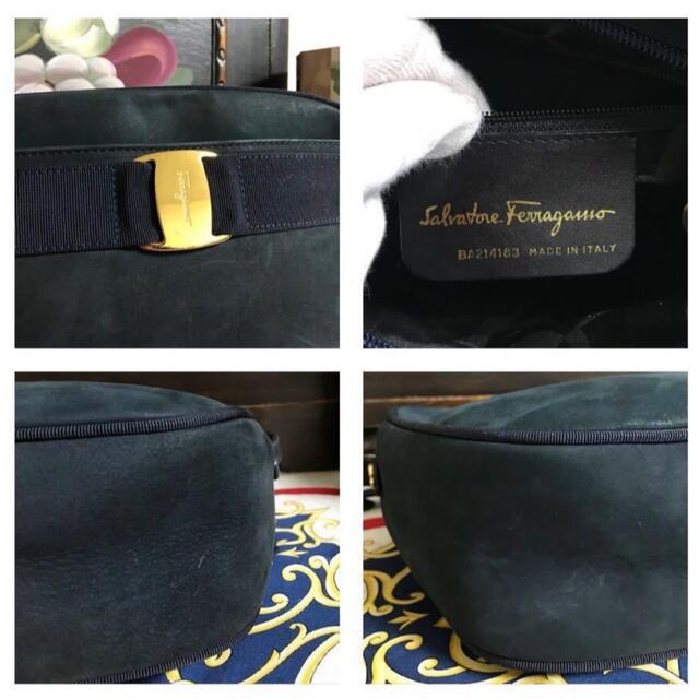 Salvatore ferragamo スエードレザーショルダーバッグ ヴァラ