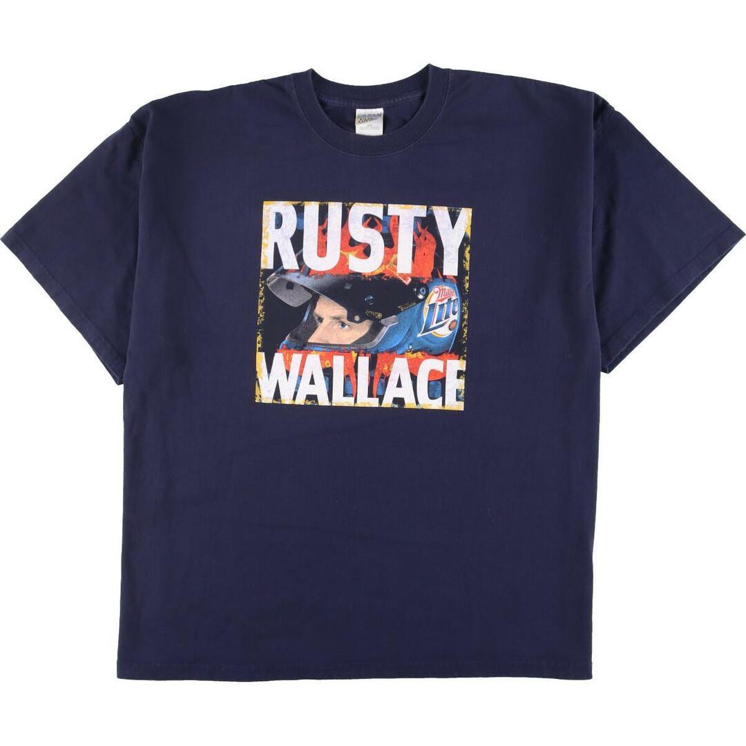 ギルダン GILDAN RUSTY WALLACE ラスティ ワレス MILLER LITE RACING レーシング プリントTシャツ メンズXXL /eaa254846