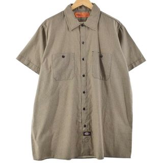 ディッキーズ(Dickies)の古着 ディッキーズ Dickies 千鳥格子柄 半袖 ワークシャツ メンズXL /eaa260035(シャツ)